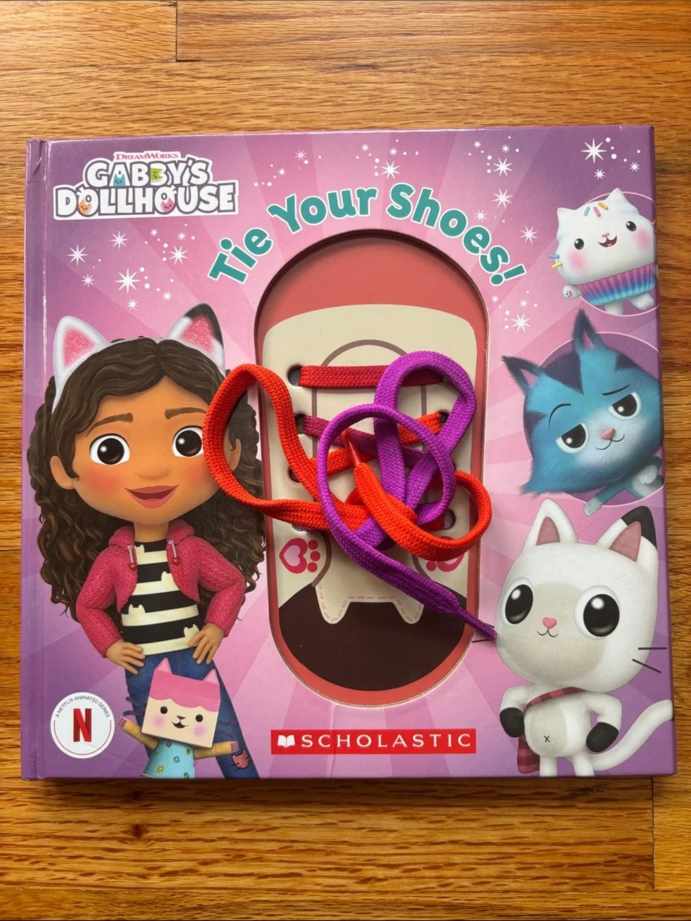 Lot of (5) Scholastic Gabby’s Dollhouse Books and Catrat Plush Stuffed Animal